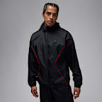 ジャケット・アウター Jordan Brooklyn Hooded Draft Jacket Jordan Brooklyn Men's Hooded Draft Jacket Black / Gym Red